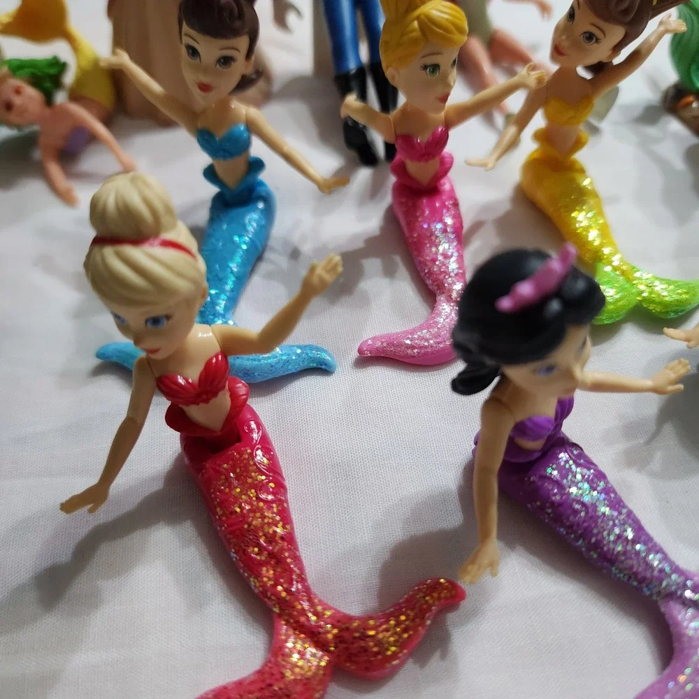 Disney The Little Mermaid Figure Lot Ariel King Triton Prince Eric Sisters Duck